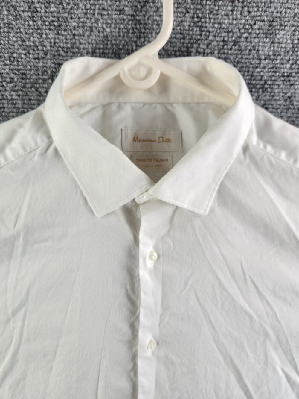 Massimo Dutti Tessuto Italiano Spain Made 17.5 White Long Sleeve Button Up Shirt